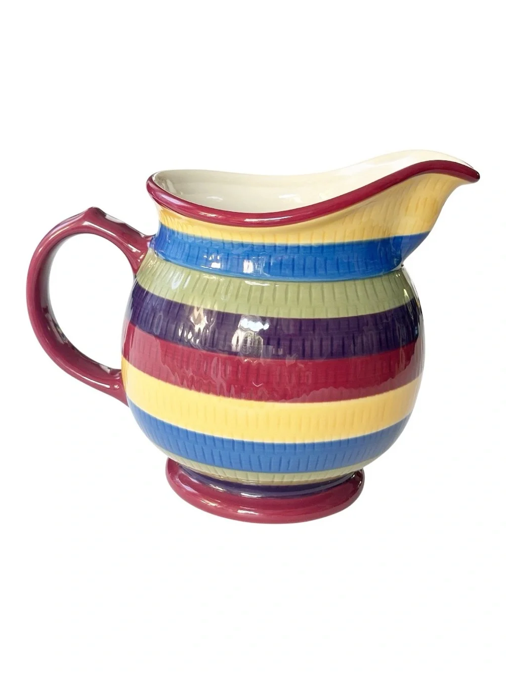 Longaberger Bright Multi Color Collection 80 ounce Pitcher